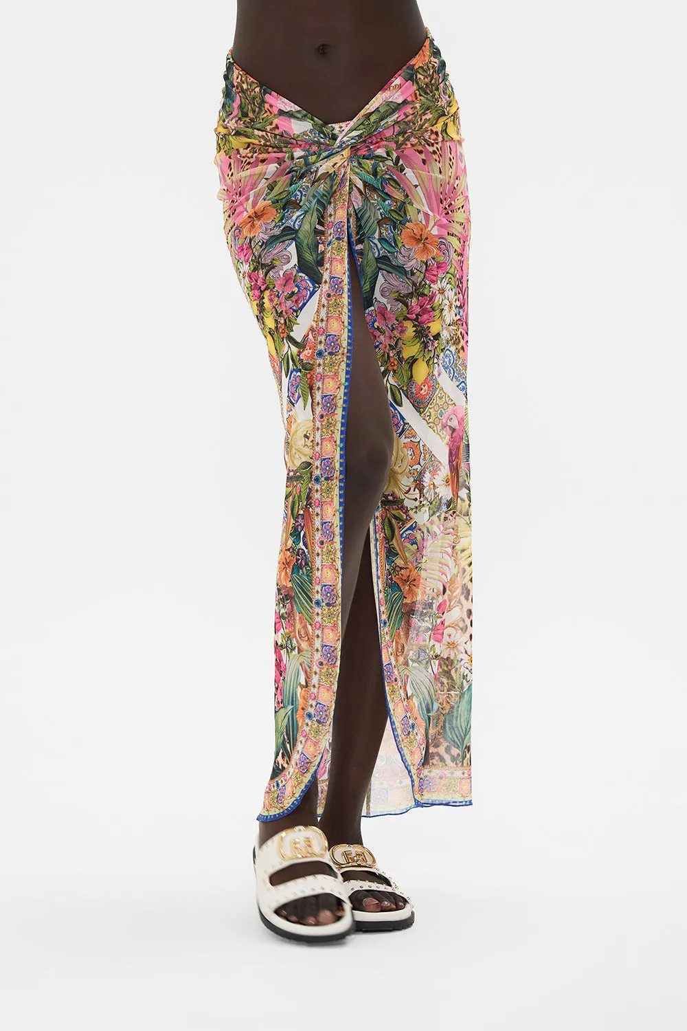 TWIST FRONT LONG SKIRT FLOWERS OF NEPTUNE