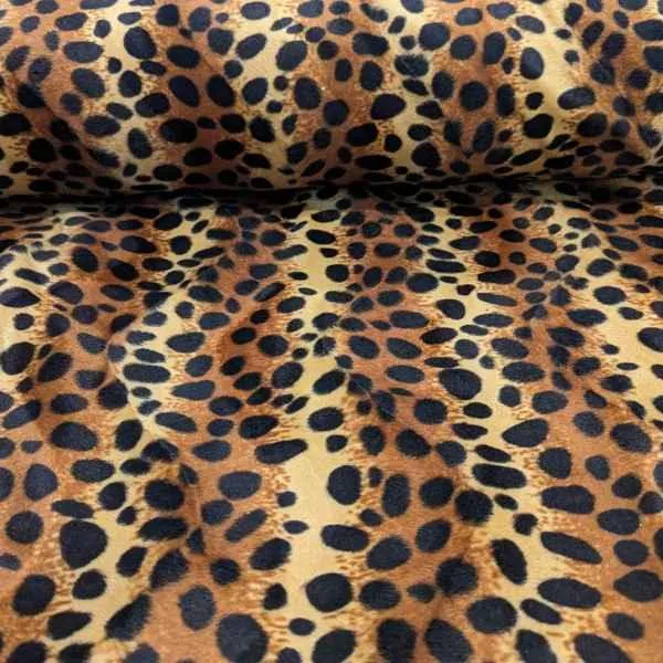 Velboa, Black Spotted Leopard on Brown, Animal Print