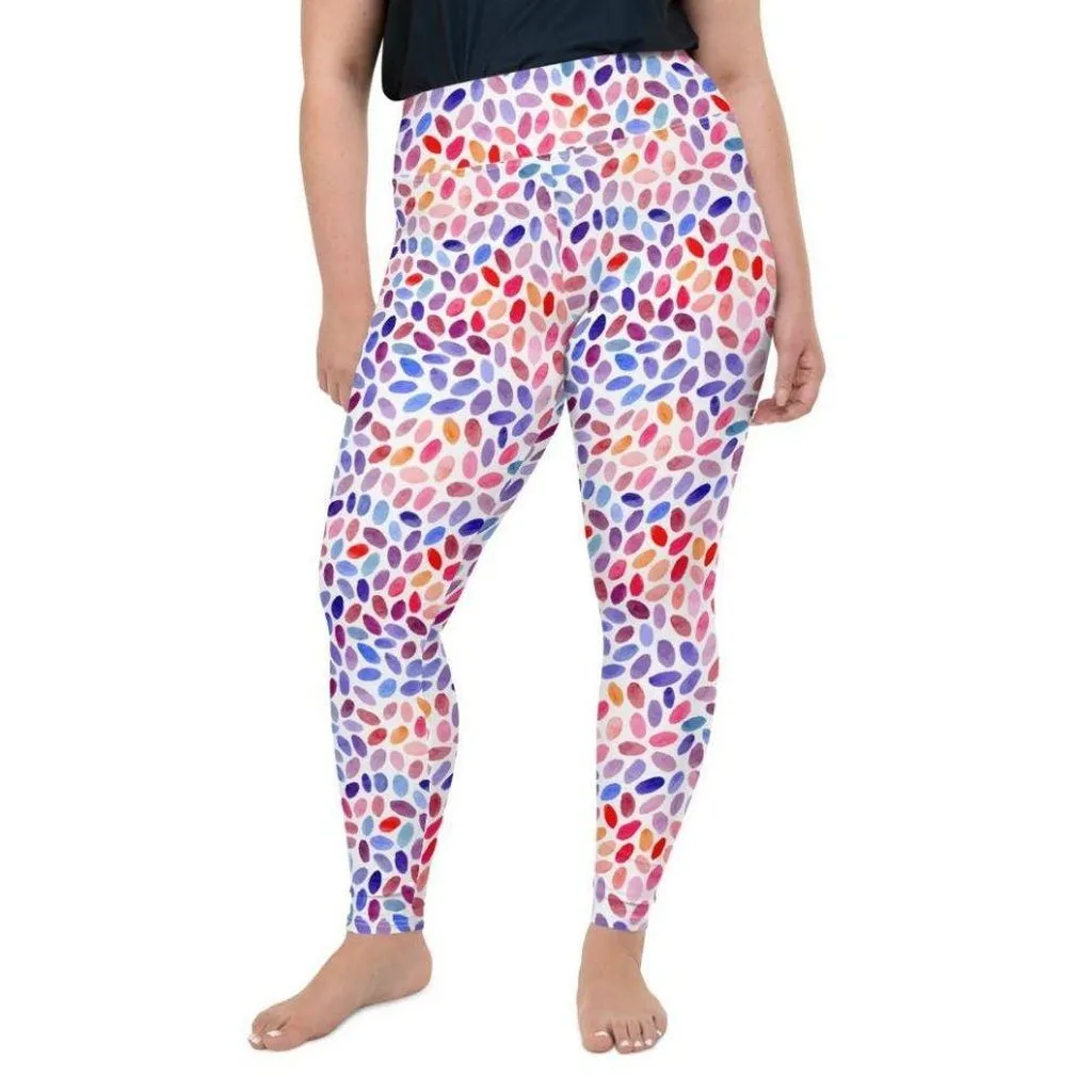 Watercolor Dot Plus Size Leggings