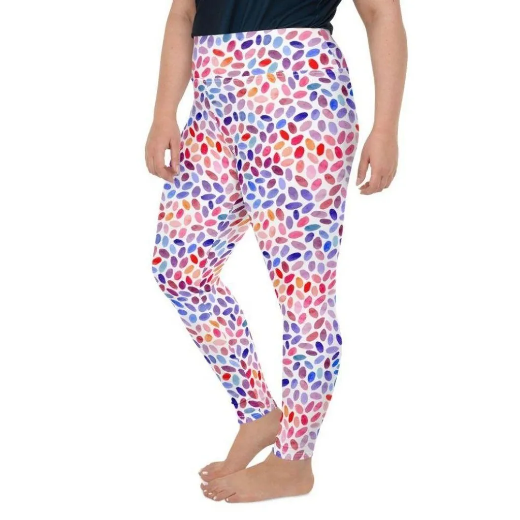 Watercolor Dot Plus Size Leggings