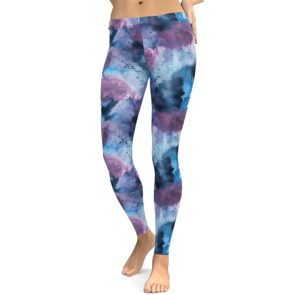 Watercolor Tie Dye Leggings