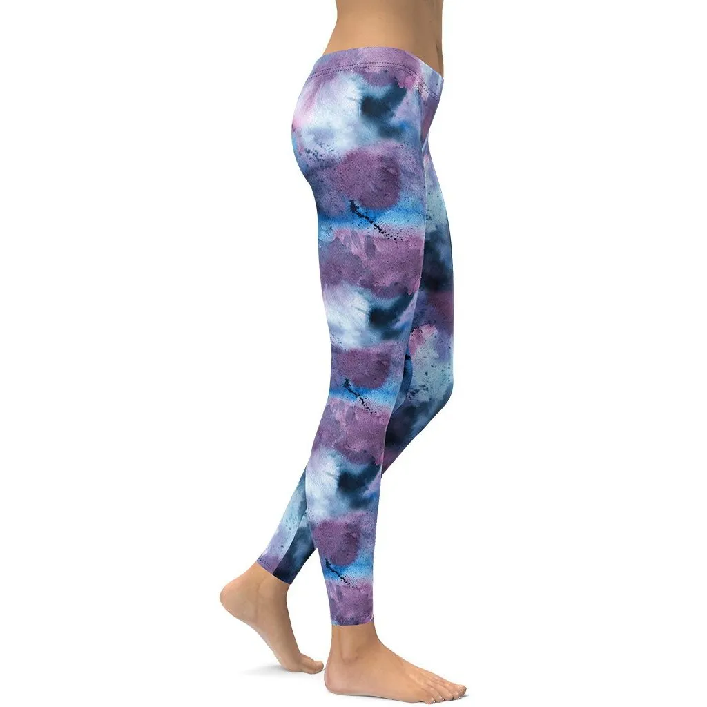 Watercolor Tie Dye Leggings