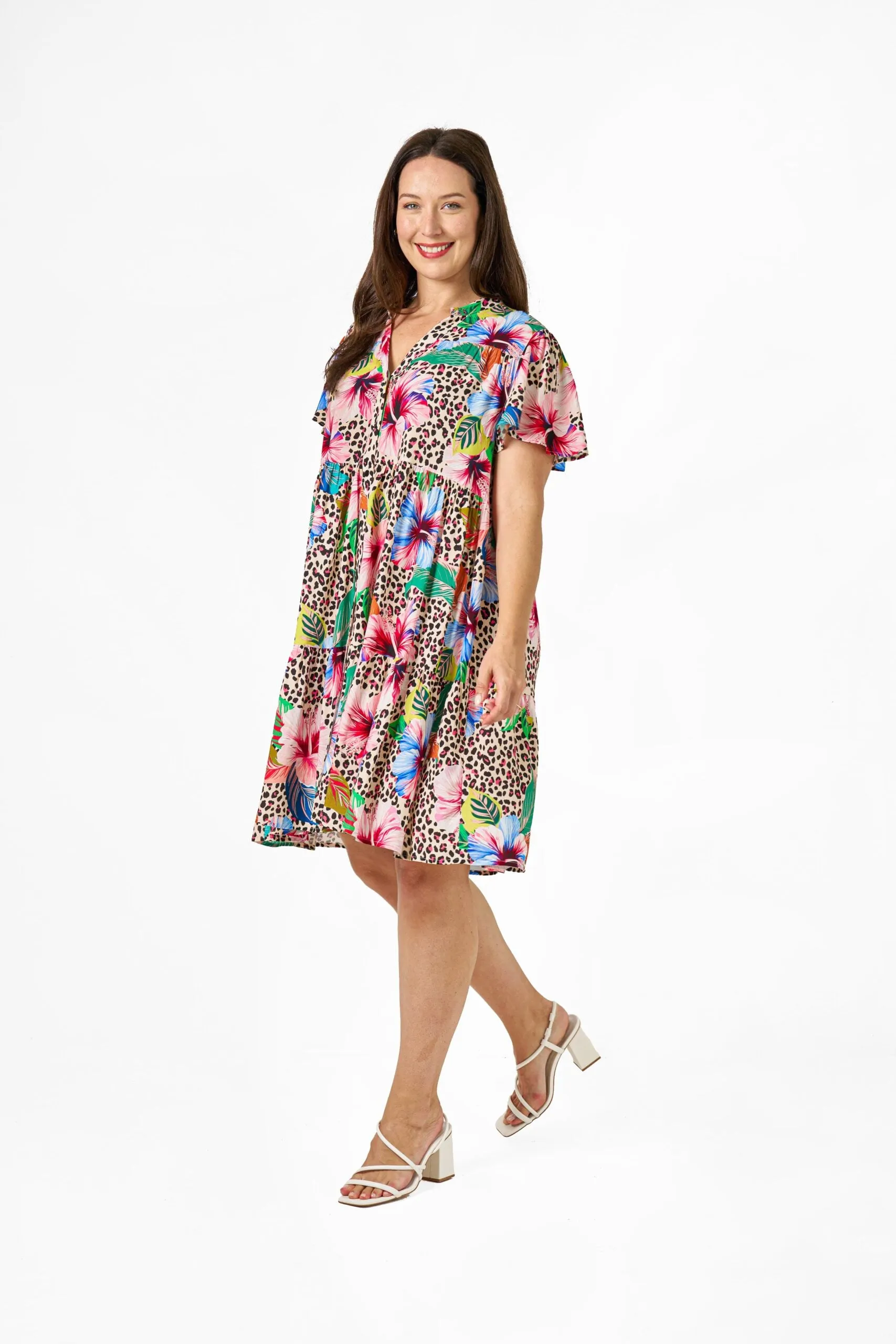 Wild Petal Dress Leopard Floral