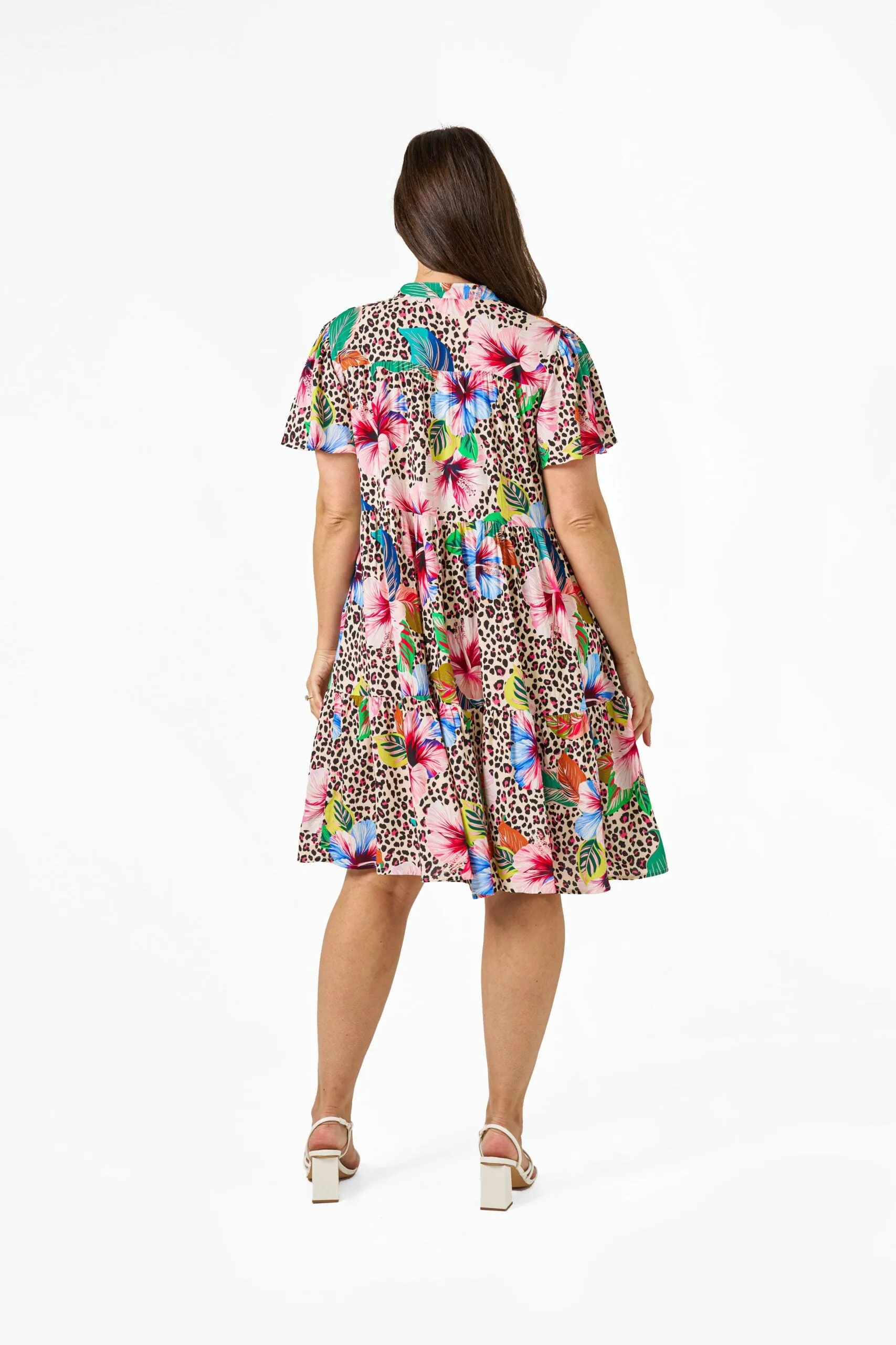 Wild Petal Dress Leopard Floral