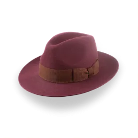 Wine Wide Brim Fedora Hat for Women in Lush Fur Felt | The Pinnacle