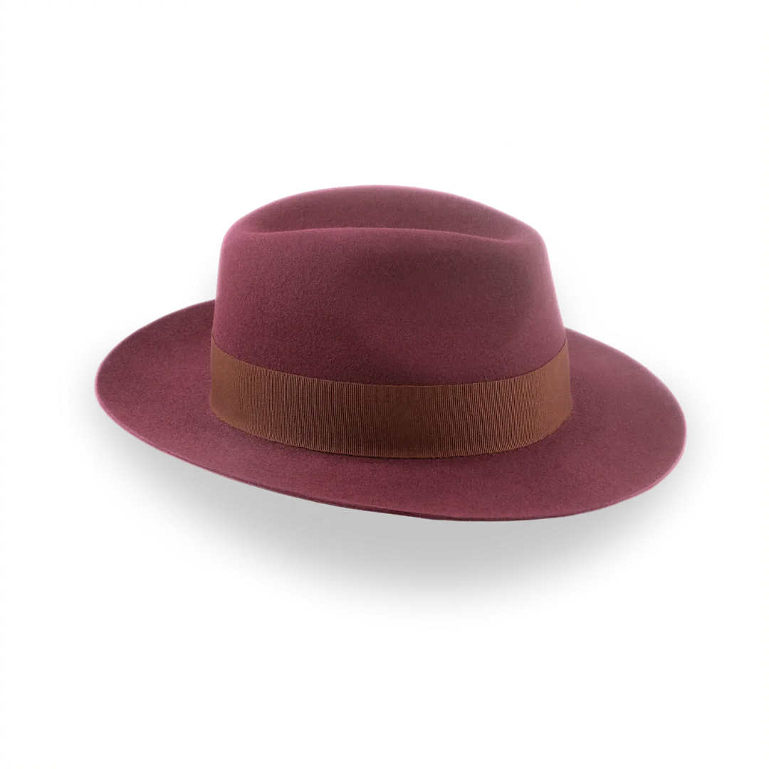 Wine Wide Brim Fedora Hat for Women in Lush Fur Felt | The Pinnacle