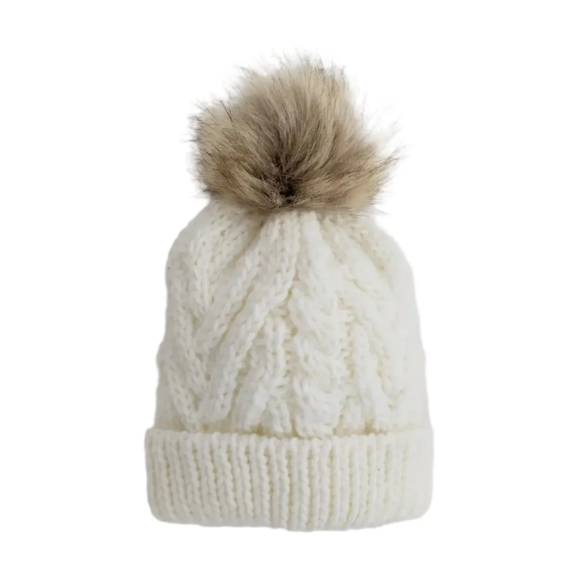 Winter White Pom-Pom Hat