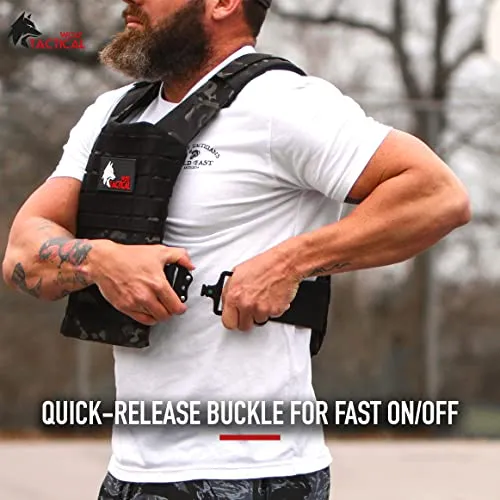 WOLF TACTICAL Quick-Release Weighted Vest for Men Workout Vest, Strength Training Weight Vests Weighted Vest Men