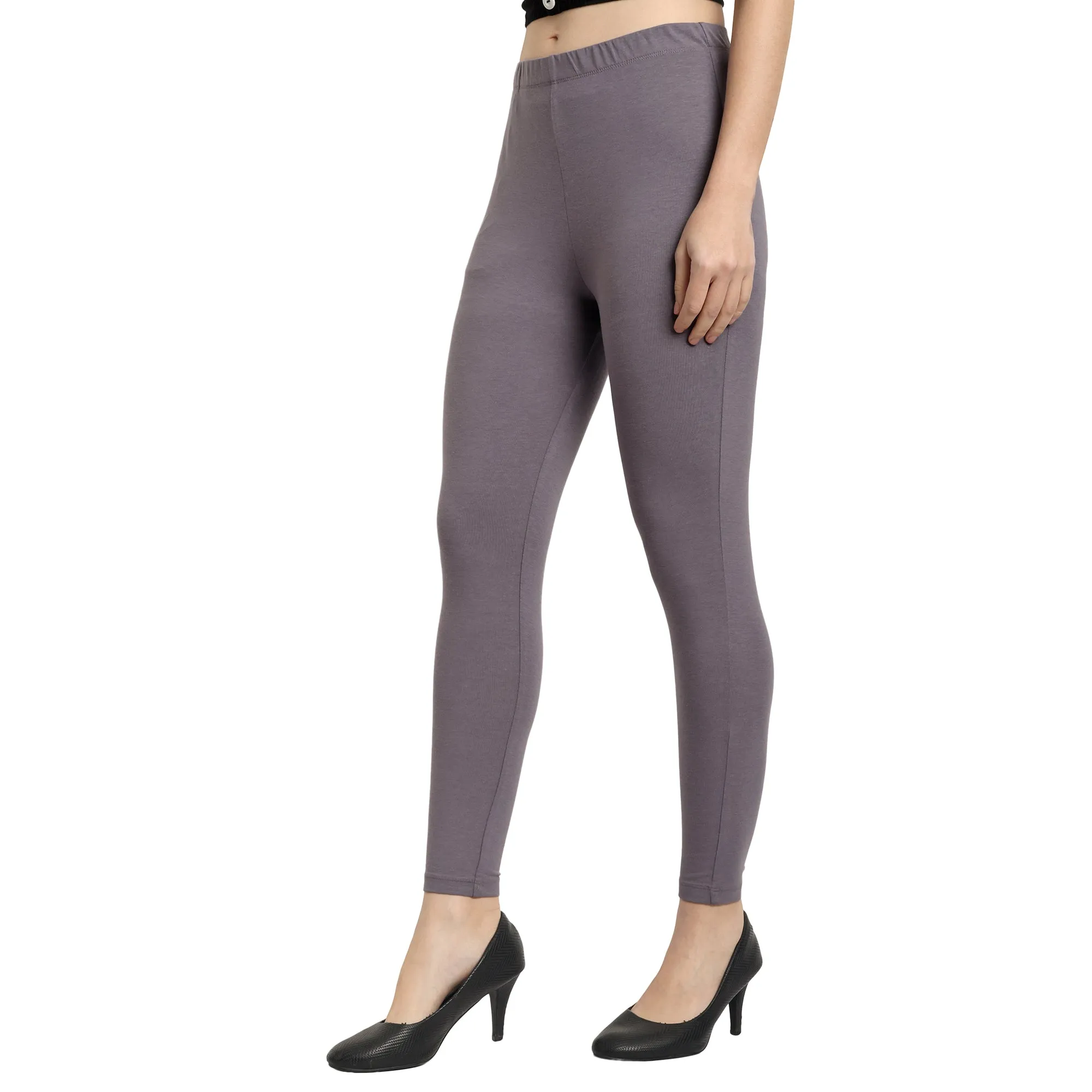 Women ST-Shirtl Grey Ankle Length Legging