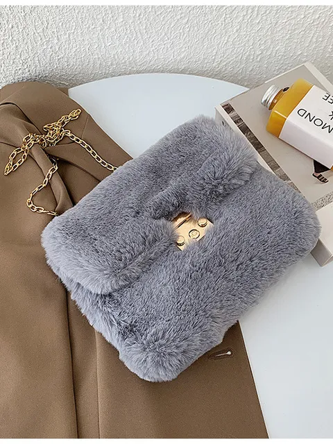 Women's Faux Fur Fabulous Crossbody Clutch Purse