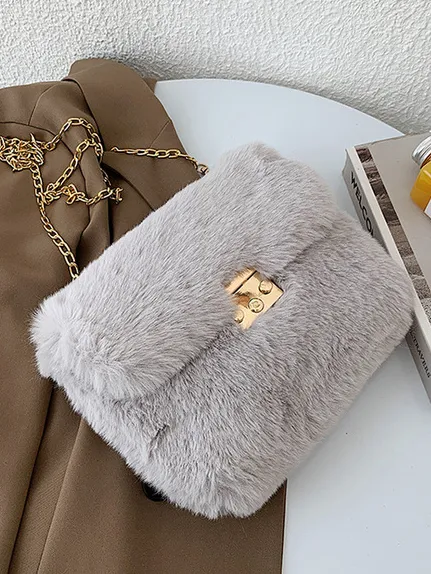 Women's Faux Fur Fabulous Crossbody Clutch Purse