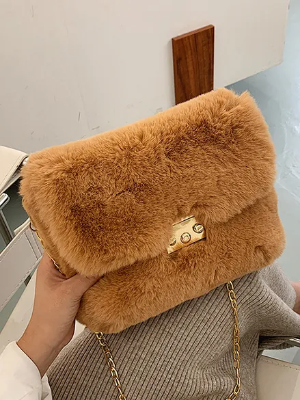 Women's Faux Fur Fabulous Crossbody Clutch Purse