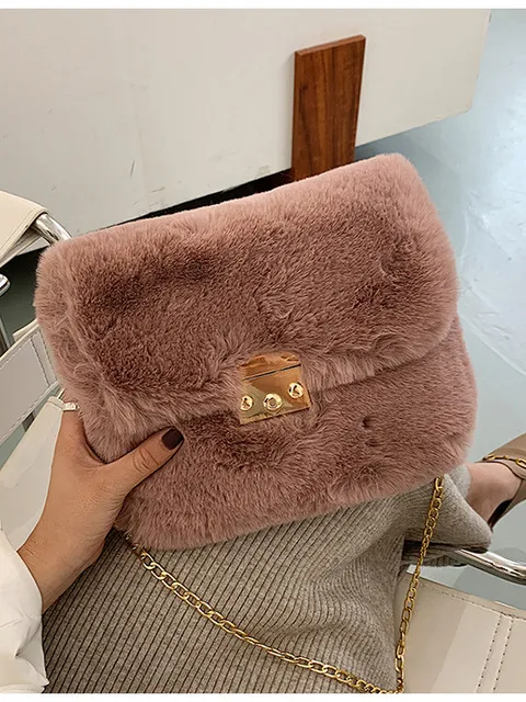 Women's Faux Fur Fabulous Crossbody Clutch Purse