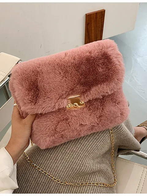 Women's Faux Fur Fabulous Crossbody Clutch Purse