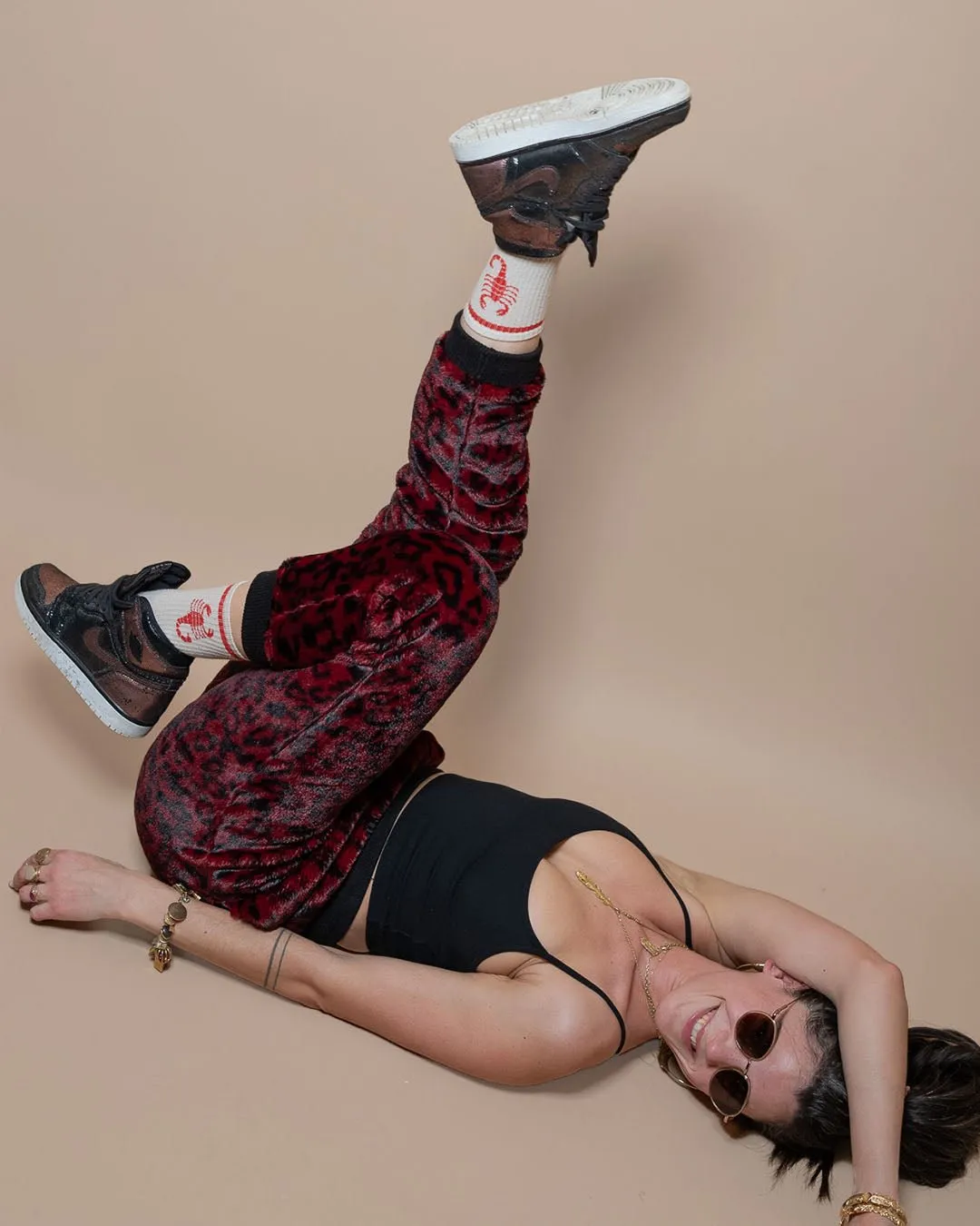 Women's Lounge Pants | Red Burgundy Leopard