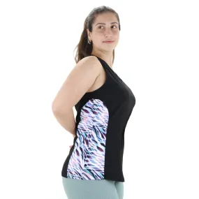 Women's Open Back Sport Top,Black