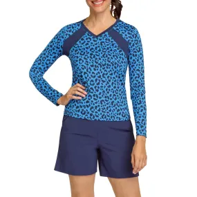 Women's Prue Long Sleeve Tennis Top Ditsy Leopard