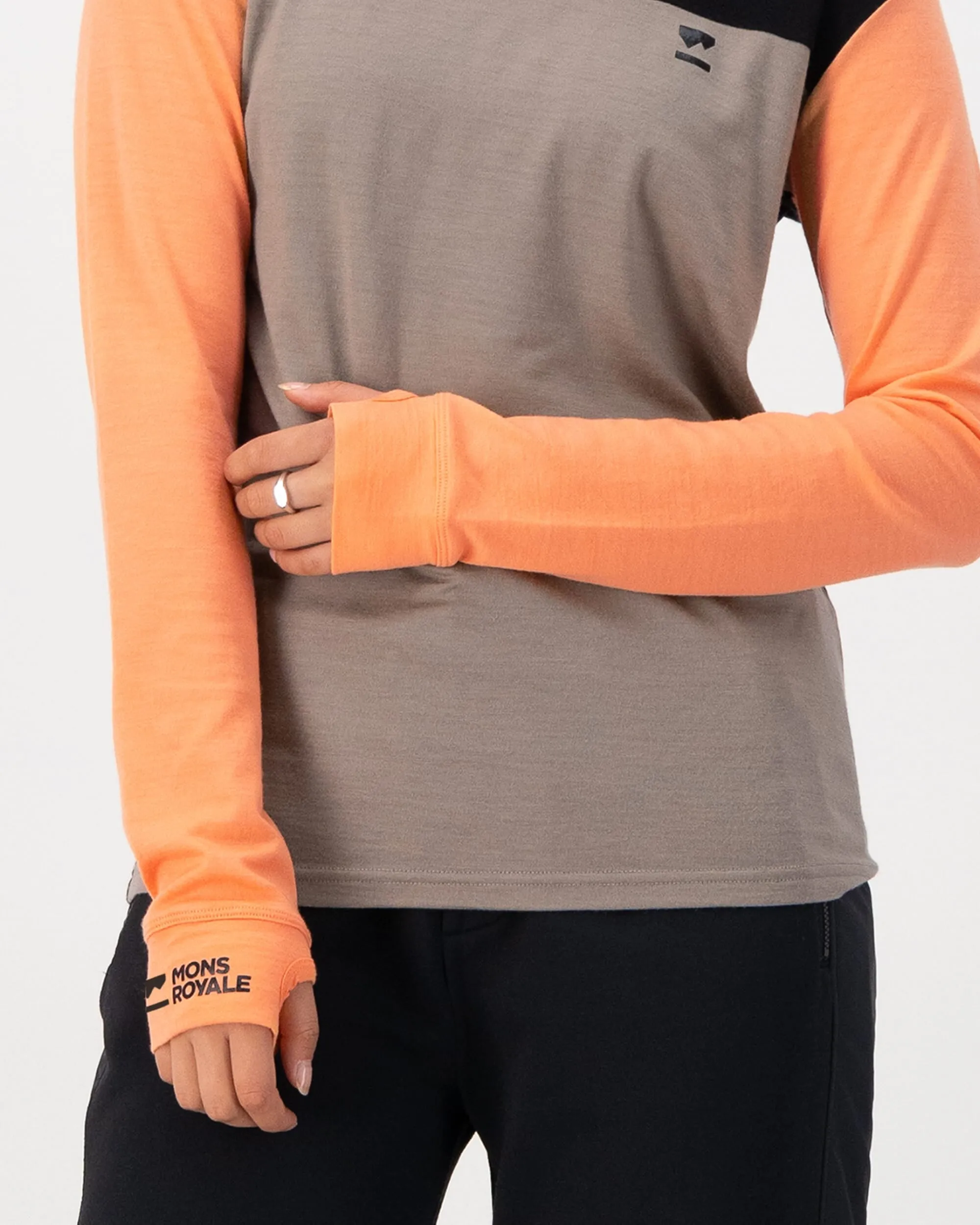 Yotei Merino High Neck Long Sleeve - Punch / Cinder / Black