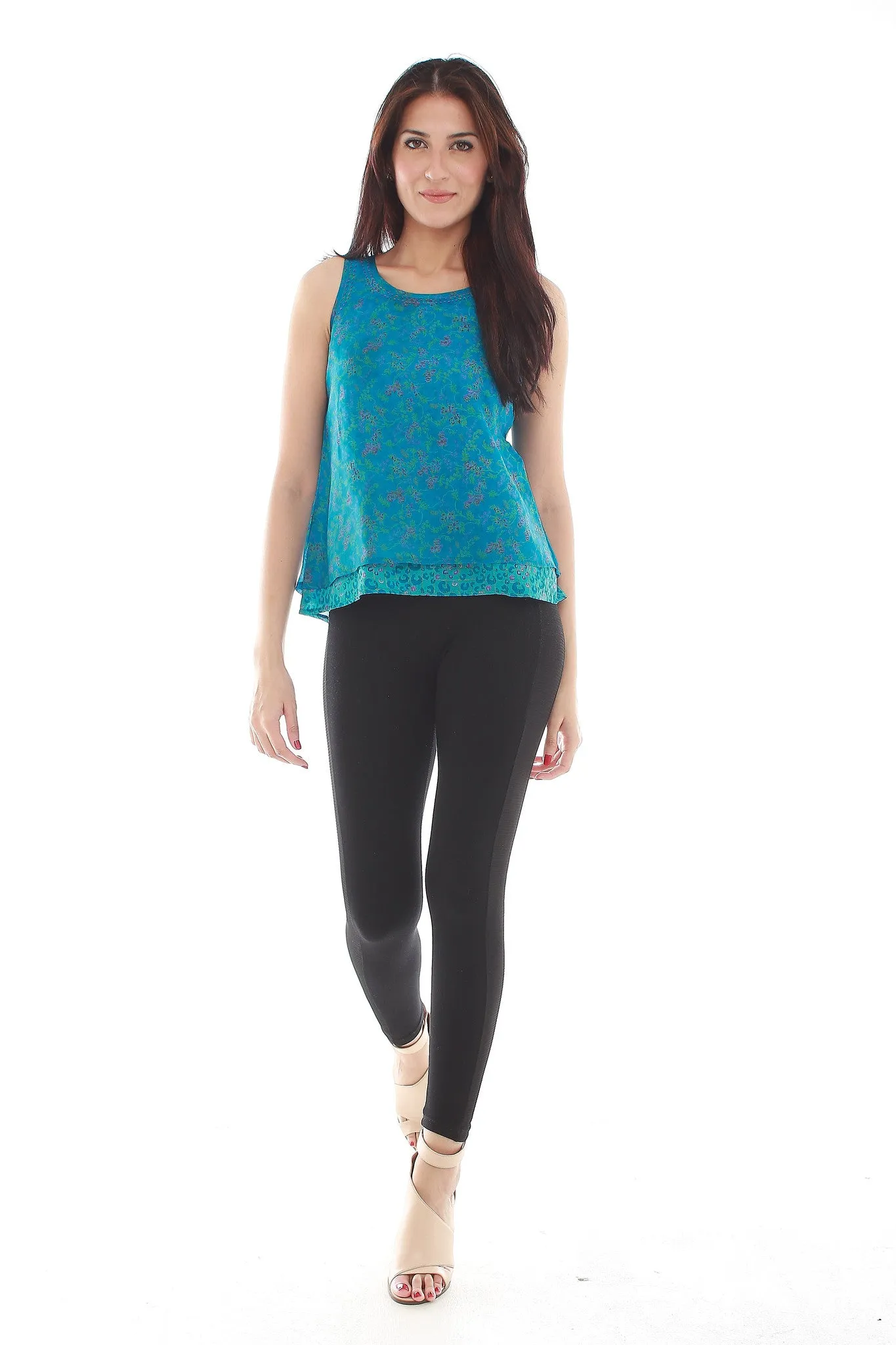 Zoe Silk Top (Turquoise)